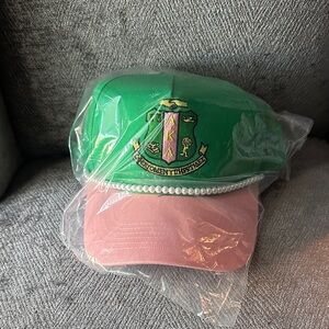 Pink and Green Sorority Hats